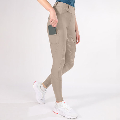 Women Breeches Full Silicone Equestrian Leggings With Pocket