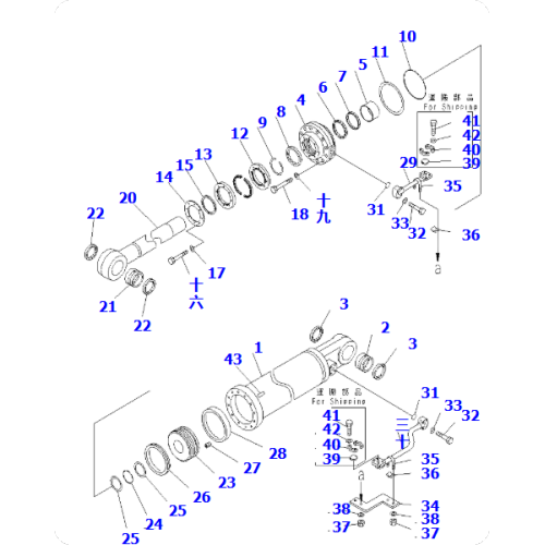 Bulldozer D475A-5 cylinder assembly 707-01-0G830