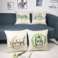 Conjunto de plantas Throw Pillow Covers Folhas Verdes Capa de almofada decorativa fronha para sofá quarto carro sofá 18 x 18 polegadas