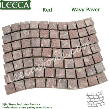Natural red porphyry stone paver