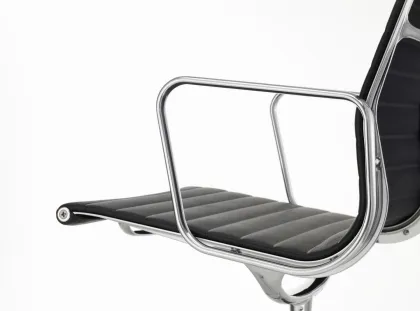 mid century modern black leather office desk chair