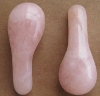 carved natural gemstone rose quartz paddles