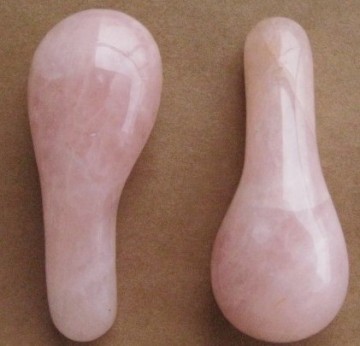 carved natural gemstone rose quartz paddles
