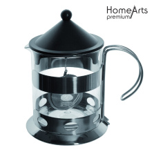 Stainless Steel Housing Glass Teapot