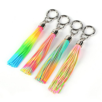 Custom BPA Free Mix Color Silicone Tassel Keychain