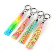 कस्टम बीपीए मुक्त मिश्रण रंग सिलिकॉन Tassel Keychain