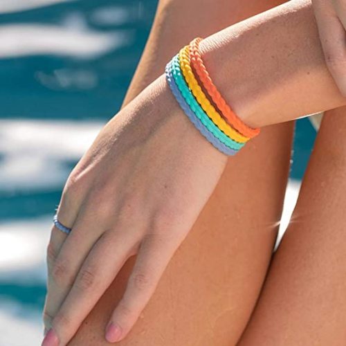 Silicone Bracelet Weave Stackable Bracelet Rubber Wristband