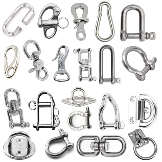 316 Stainless steel safety shackle rigging shackle stainless steel eye swivel snap shackle