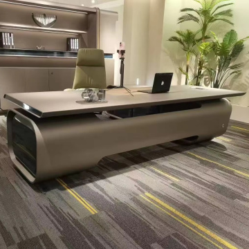 میز اداری متالیک خاکستری مات لوکس