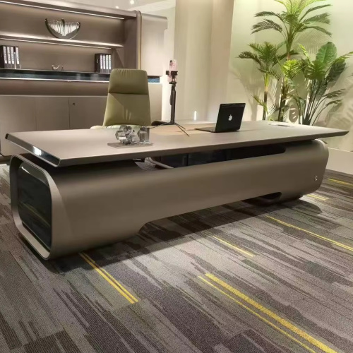 میز اداری متالیک خاکستری مات لوکس