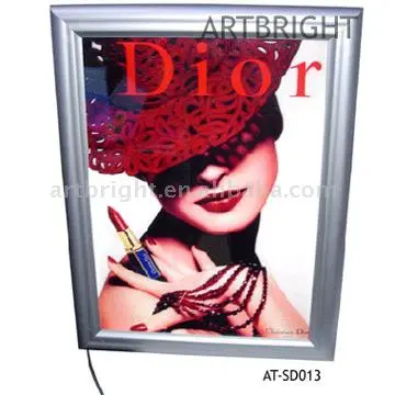 LED edge lit slim Light Box with snap frame