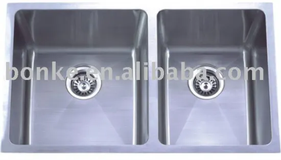 Handmade American double bowl kitchen sink of KHD3219