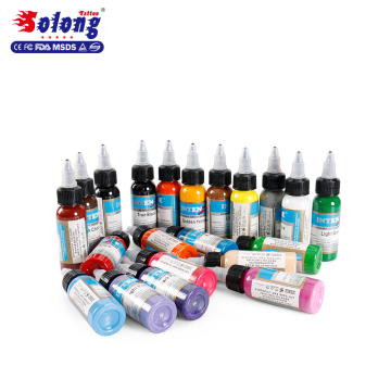 Solong Tattoo Supplies 21colors Tattoo Ink Set 30ml/bottle permanent hot sale manufacturer tattoo ink
