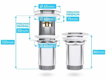 The most popular siphon sink bottle trap push plug stopper stuck in bathroom