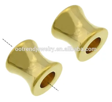 Gold plated 316L stainless steel pipeless jewelry bead finding components
