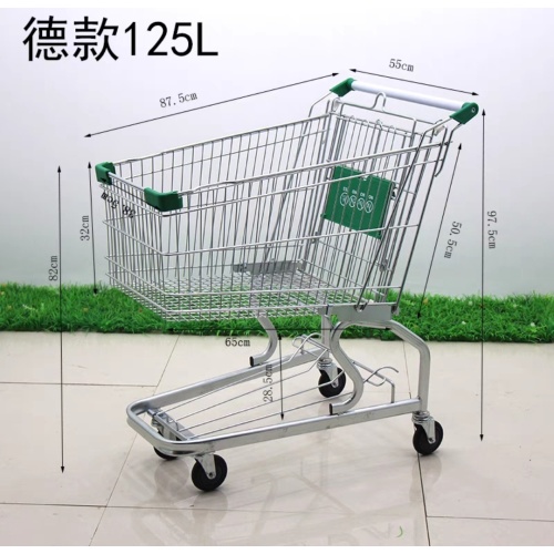 Supermarket PU wheels German Shopping Trolley