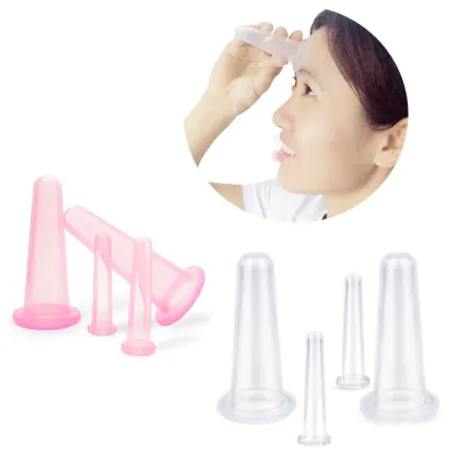 4-Piece Silicone Facial Cupping Set for Therapy and Relaxation