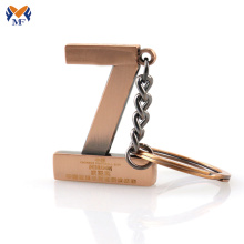 Metal die cast custom logo letter keychain