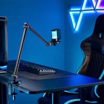 RGB Lighting Slim Adjustable Mic Stand for Studio and Podcasting