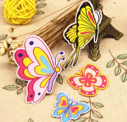 Lovely butterfly cheap custom embroidery patch