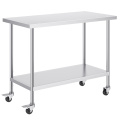 Two Layer Stainless Steel With Backplash Work Table