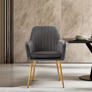 Silla de comedor de terciopelo de lujo de diseño nórdico