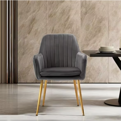 Cadeira de jantar luxuosa de veludo com design nórdico