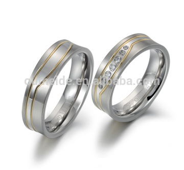 stainless steel inlaid gold wedding ring, gold filled ring