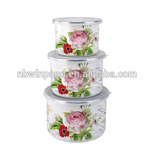 Japanese enamel coated home use decorative bowl set