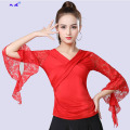 women's bell sleeve dance clothes top