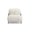 Hot Sale Ins Style Long Fluff White Single Sofa Foshan Furniture Living Room Single Chair For Villa