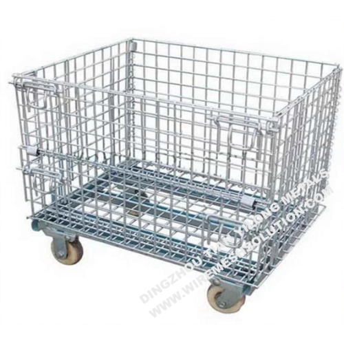 Welded Storage Metal Pallet Cage with Wheel