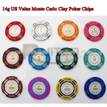 14g US Value Monte Carlo Clay Poker Chips cheap Poker Chips