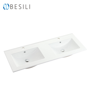 Besili CE Approved Double Sink Bathroom Counter Basin L120D