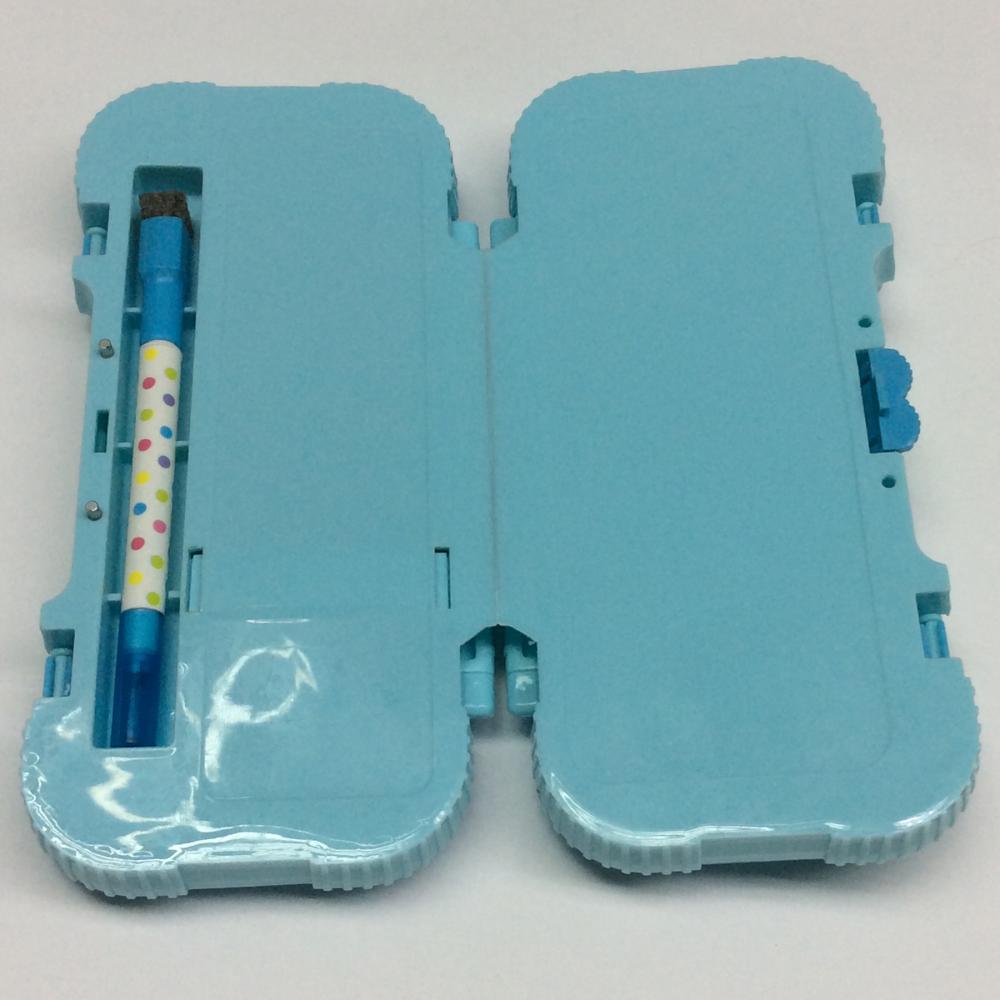 Plastic children three-layer portable pencil box