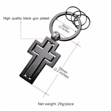 Wholesales Customised Metal Cross Keyring Craft