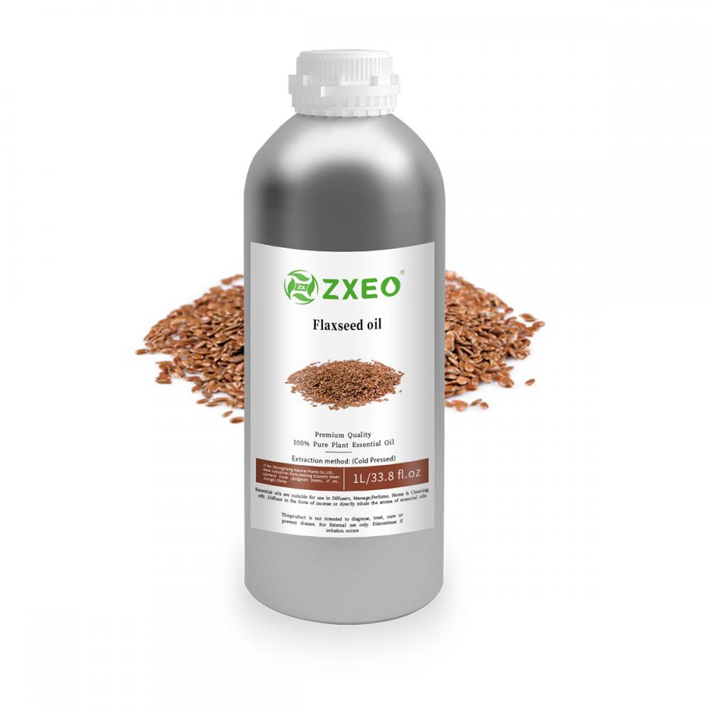 Óleo de semente de linho orgânico Pressionado a granel a granel de 1 kg de óleo cosmético 100% puro de linha de linhaça para cabelos para a pele