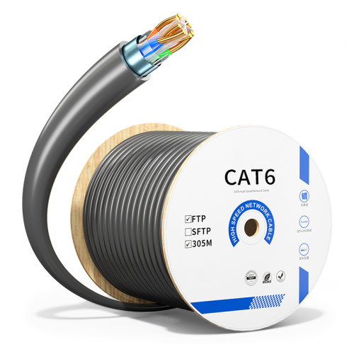 LAN CABLE CAT6 Tarcza typu FTP kabel 305 metrów 100% fuks minął na zewnątrz
