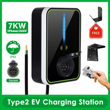 7KW 1Phase Type2 شاحن EV (APP وRFID)