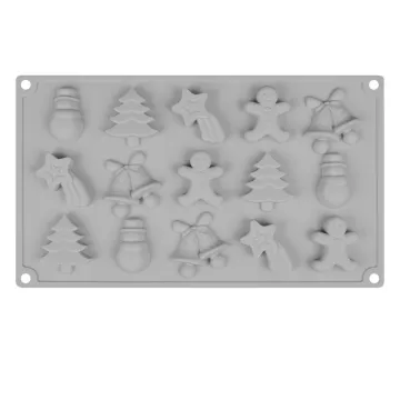 3D Christmas Fondant Molds Silicone Candy