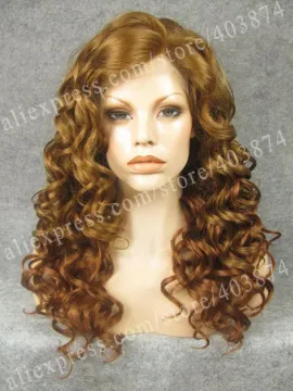 Two Tone Blonde Heat Resistant Fibre Synthetic Lace Front Wigs