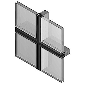 Alufront Aluminum Tempered Shatterproof Glass Australian Style Invisible Curtain Wall with Security Bars