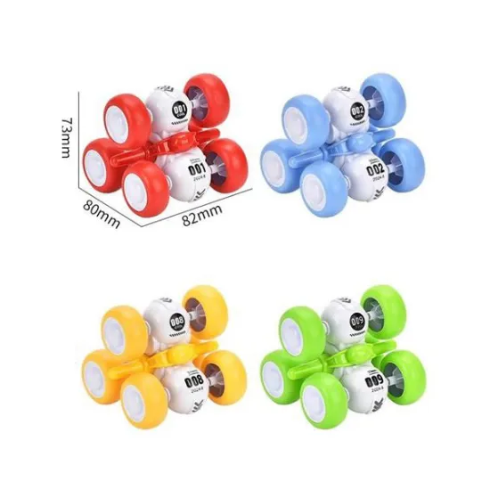 Budget-Friendly DollarToy Promotion: 6-Wheel Friction Cars and 360-Degree Stunt Rotate Vehicles for Kids - 12pcs Toy Set