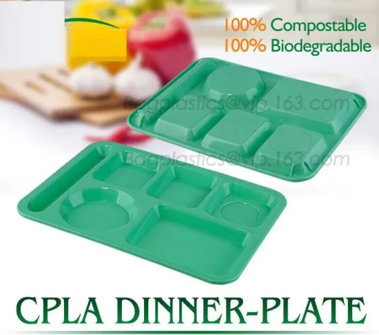 5 Compartment Lunch Box Disposable Plastic Food Container, biodegradable Fast Food Tray, disposable safety meat tray