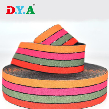 custom striped lurex elastic webbing 2cm 3.8cm 4cm