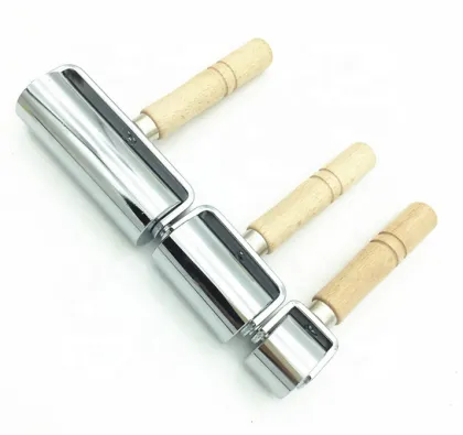 S/M/L Sizes DIY Wooden Handle Steel Leather Roller - Leather Hand Tools