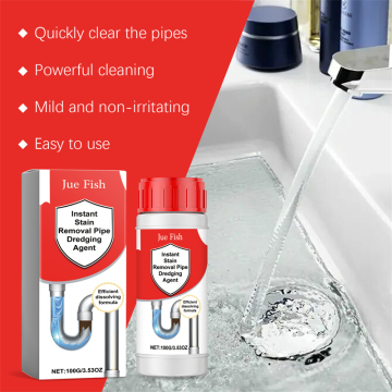 JUE FISH Instant Stain Removal Pipe Dredging Agent for Kitchen and Bathroom Blockages