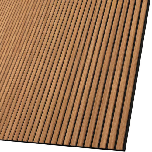 Melamine veneer wood slat panel PVC Acoustic Wall Panel 3D Interior Decorative Panel Manufactory