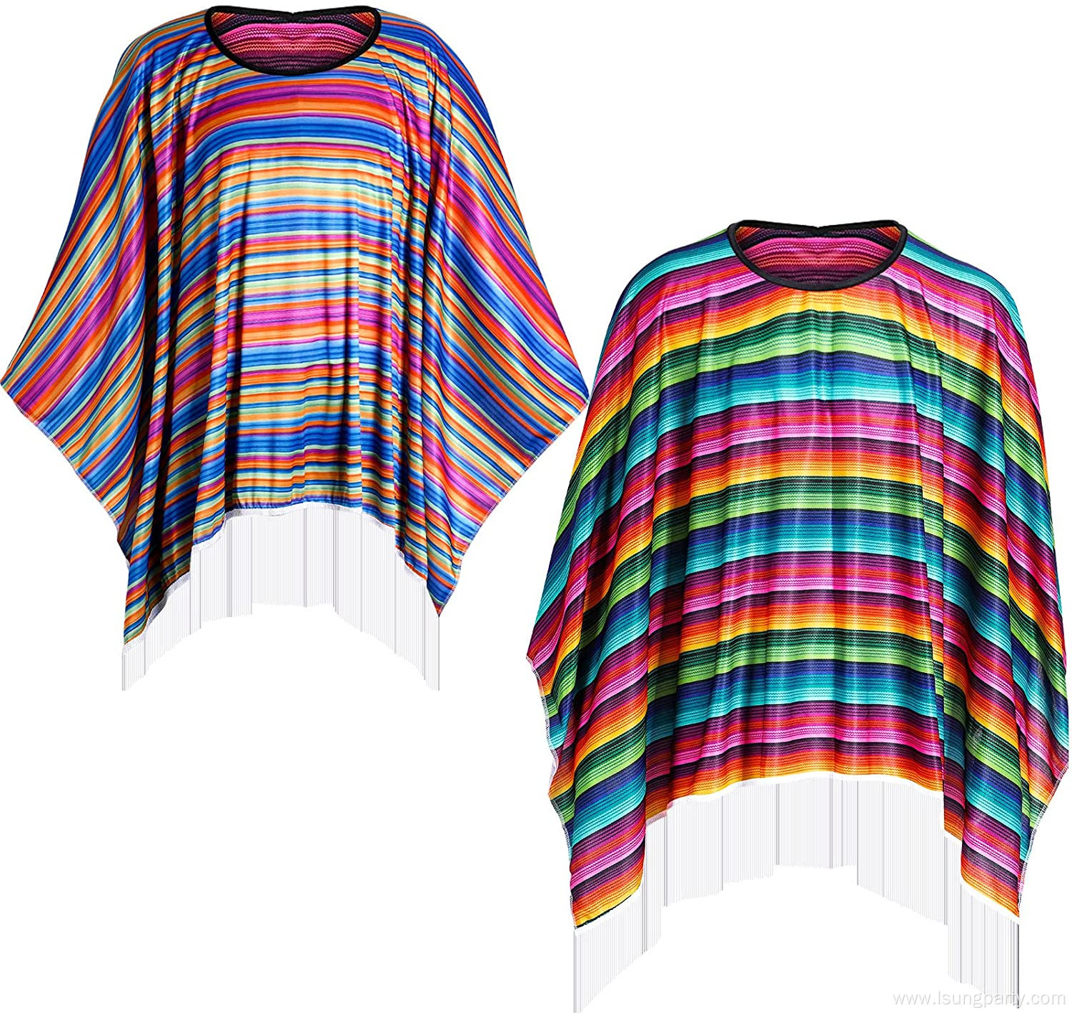 Man Adult Mexican Poncho Rainbow Poncho Costume