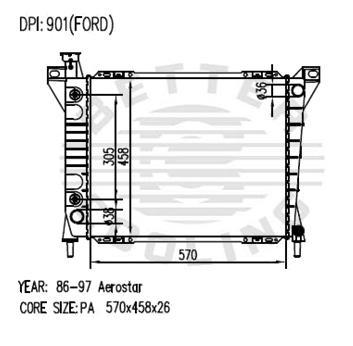 Auto Radiator untuk Ford Aerostar 86-97
